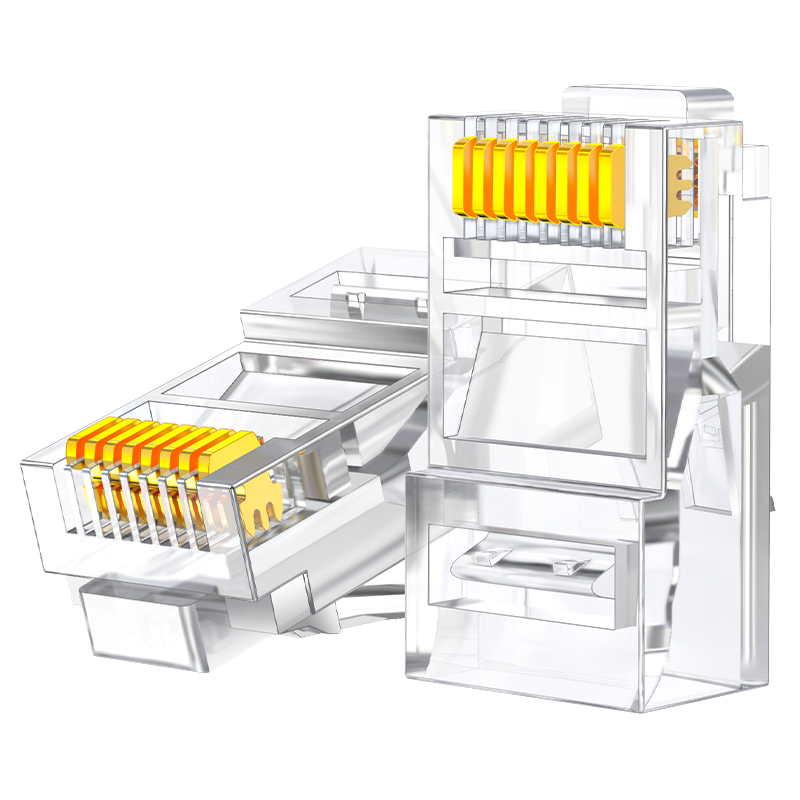 CRJ5100F 超五類(lèi)網(wǎng)線水晶頭 工程網(wǎng)絡(luò)連接器 RJ45電腦網(wǎng)絡(luò)連接頭 100個(gè)/盒